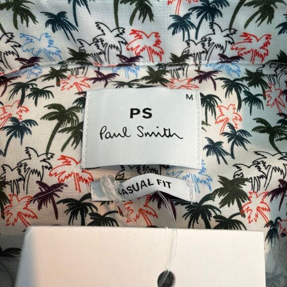 Paul Smith Short Sleeve Palm Print Casual Fit Button Down Shirt M - Picture 8 of 15
